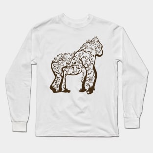 gorilla tree illustration Long Sleeve T-Shirt